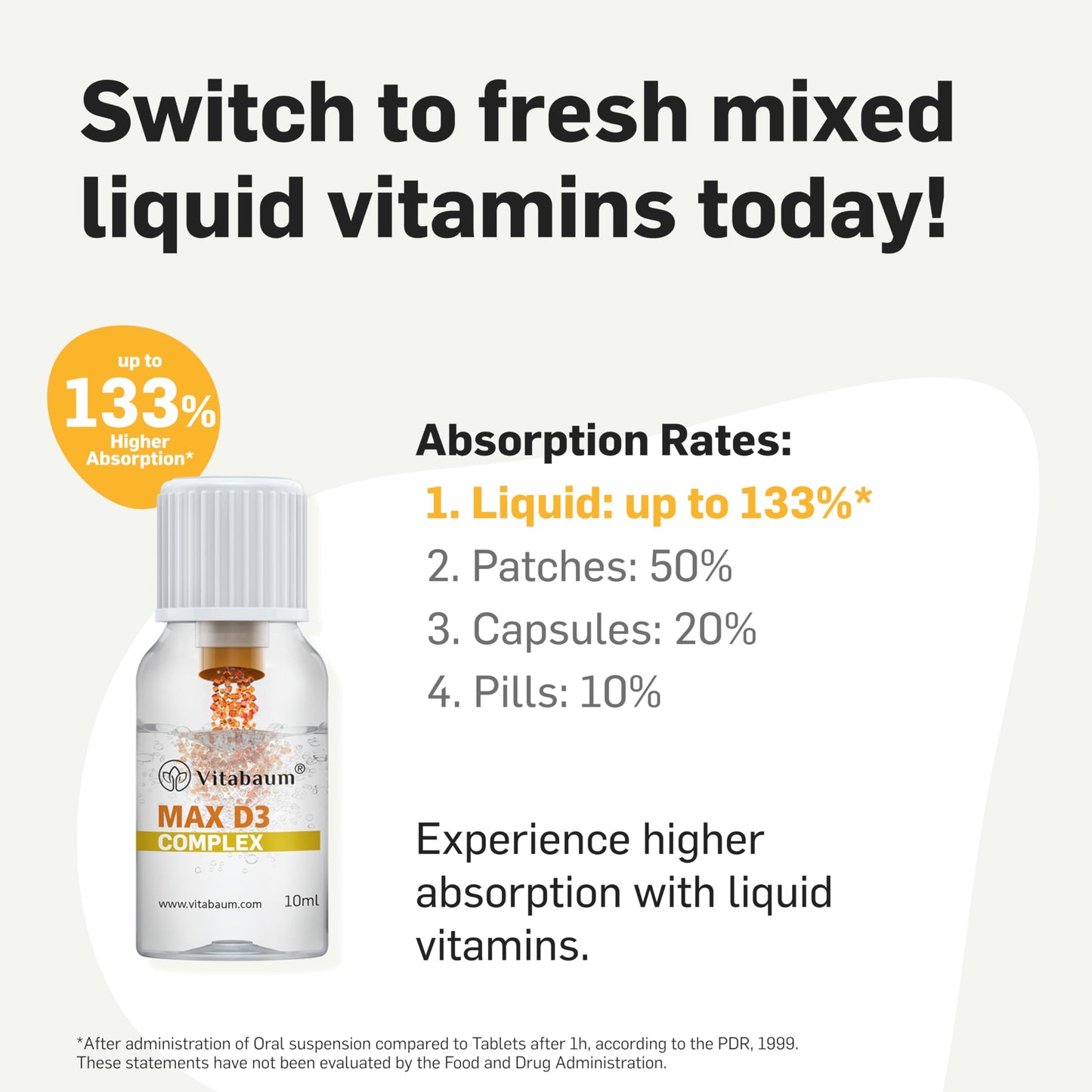 Suplemento Vitabaum para adultos con vitamina D3 y nutrientes