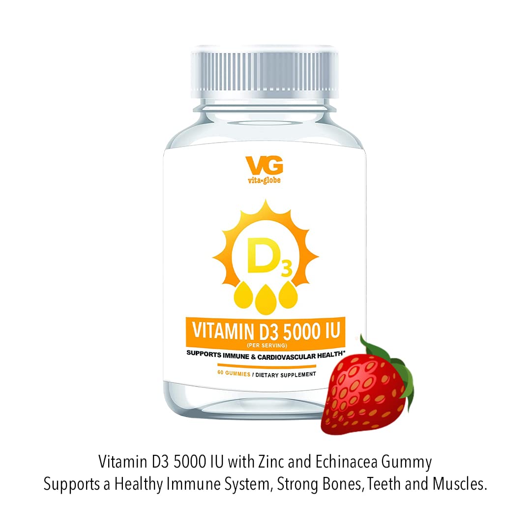 Suplemento VitaGlobe gomitas vitamina D3 zinc echinacea