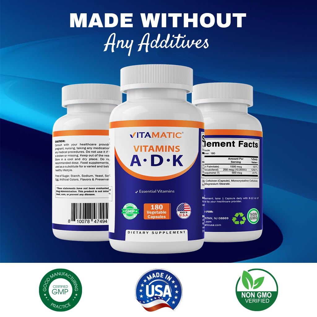 Suplemento Vitamatic ADK fórmula alta potencia para salud ósea