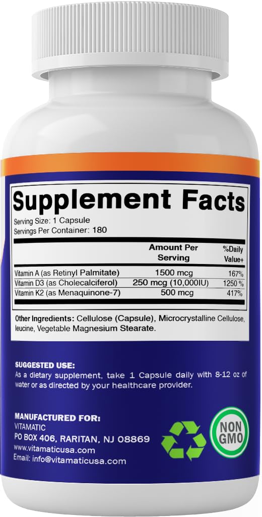 Suplemento Vitamatic ADK para salud ósea y fortaleza general