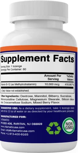 Suplemento Vitamatic B12 para función nerviosa y energía diaria