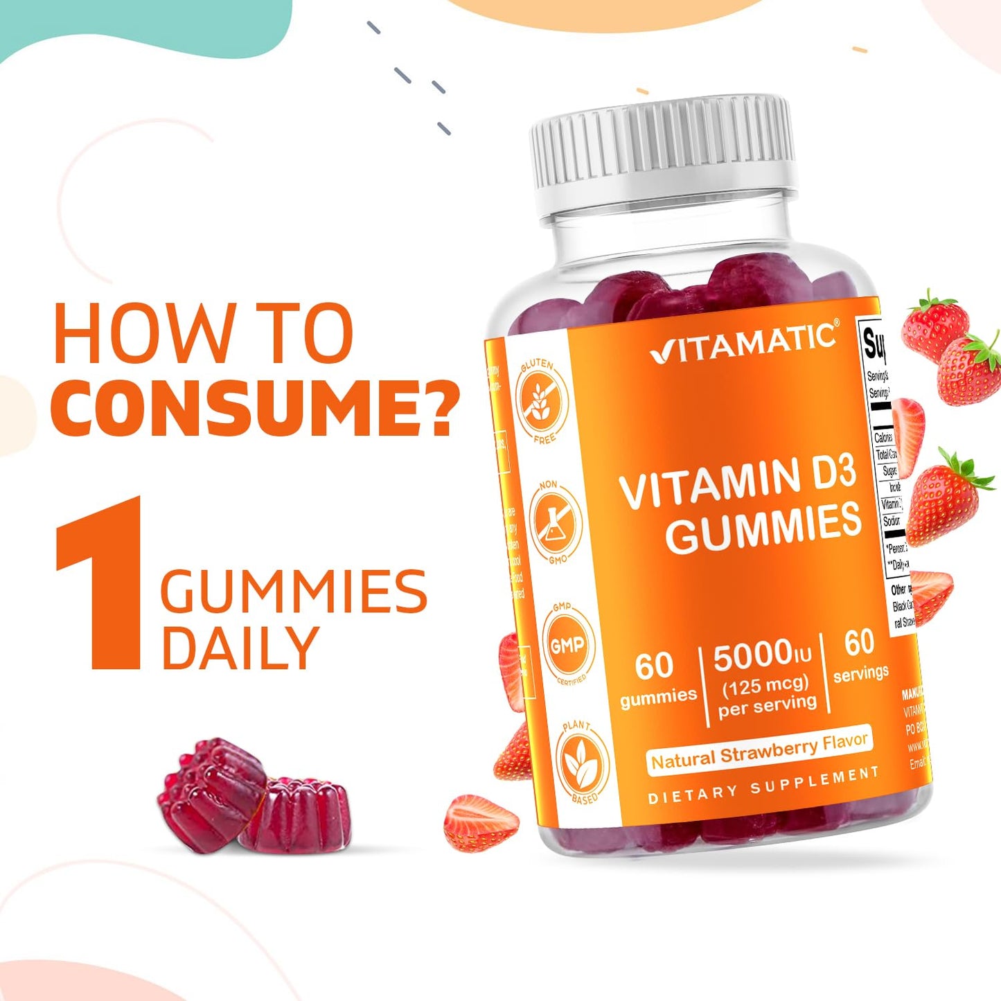 Suplemento Vitamatic vitamina d3 para huesos y sistema inmune