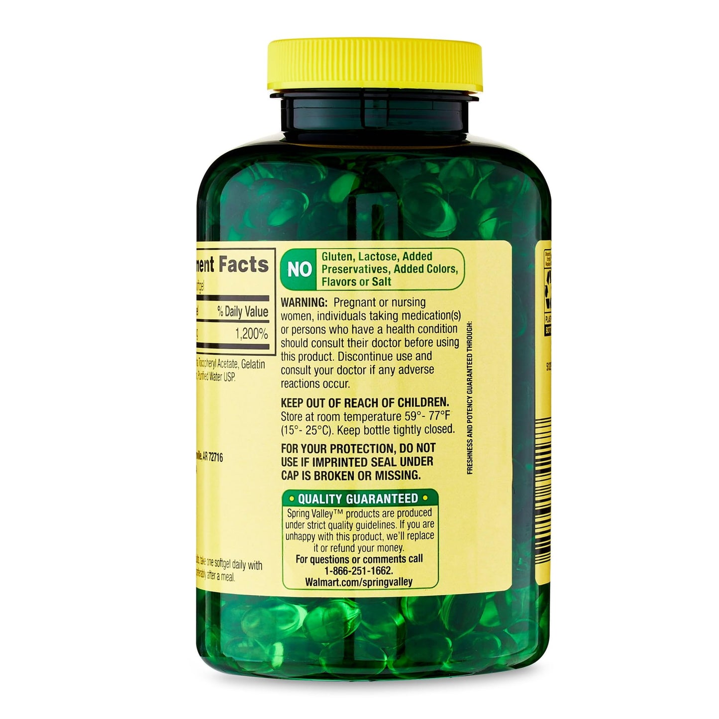Suplemento Vitamin E Spring Valley 180mg antioxidante