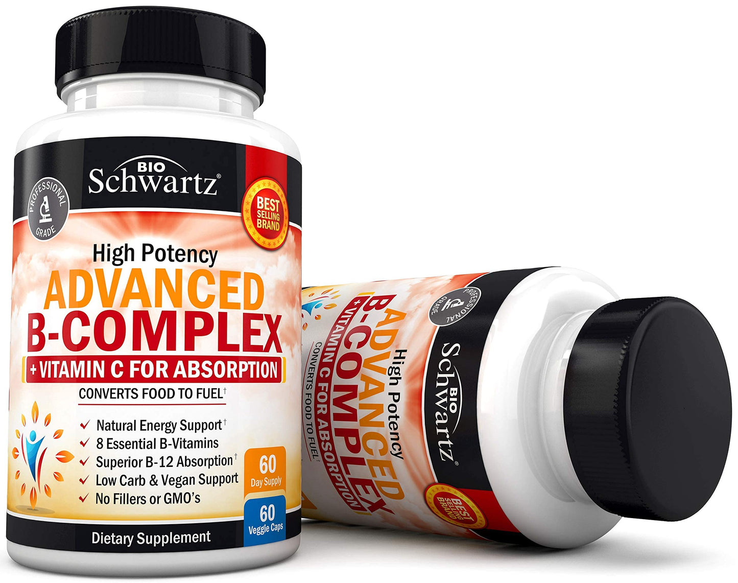 Suplemento vitamina B y C BioSchwartz cápsulas no GMO en EE. UU.