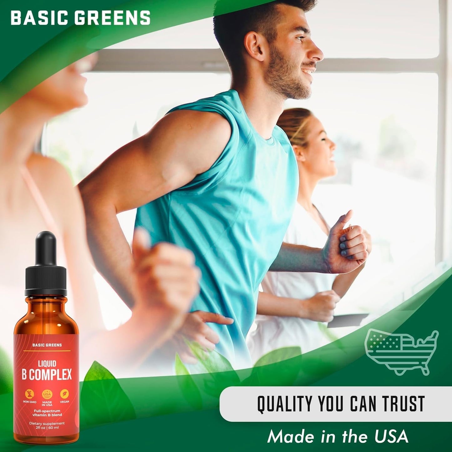 Suplemento vitamina B complejo natural y vegano BASIC GREENS