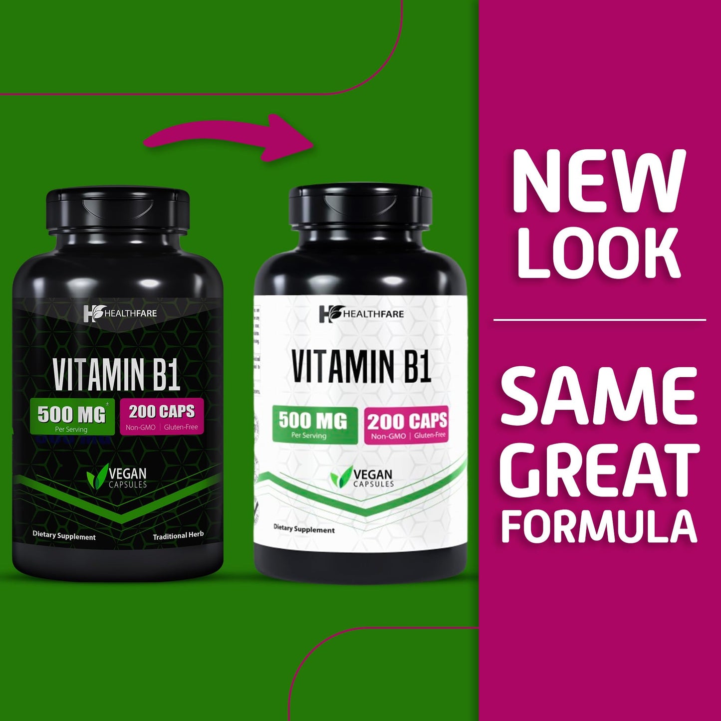 Suplemento vitamina b1 Healthfare 500mg cápsulas