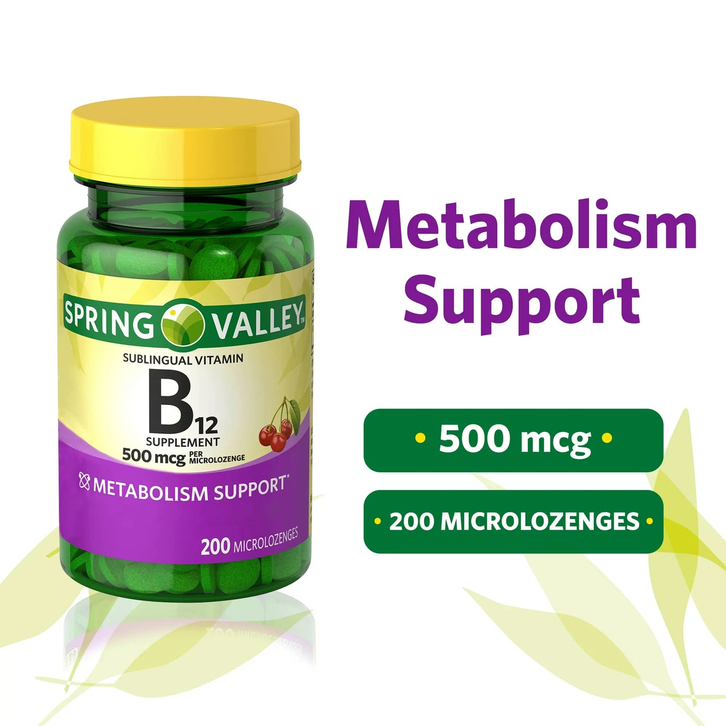 Suplemento de vitamina B12 sabor cereza circulación y energía