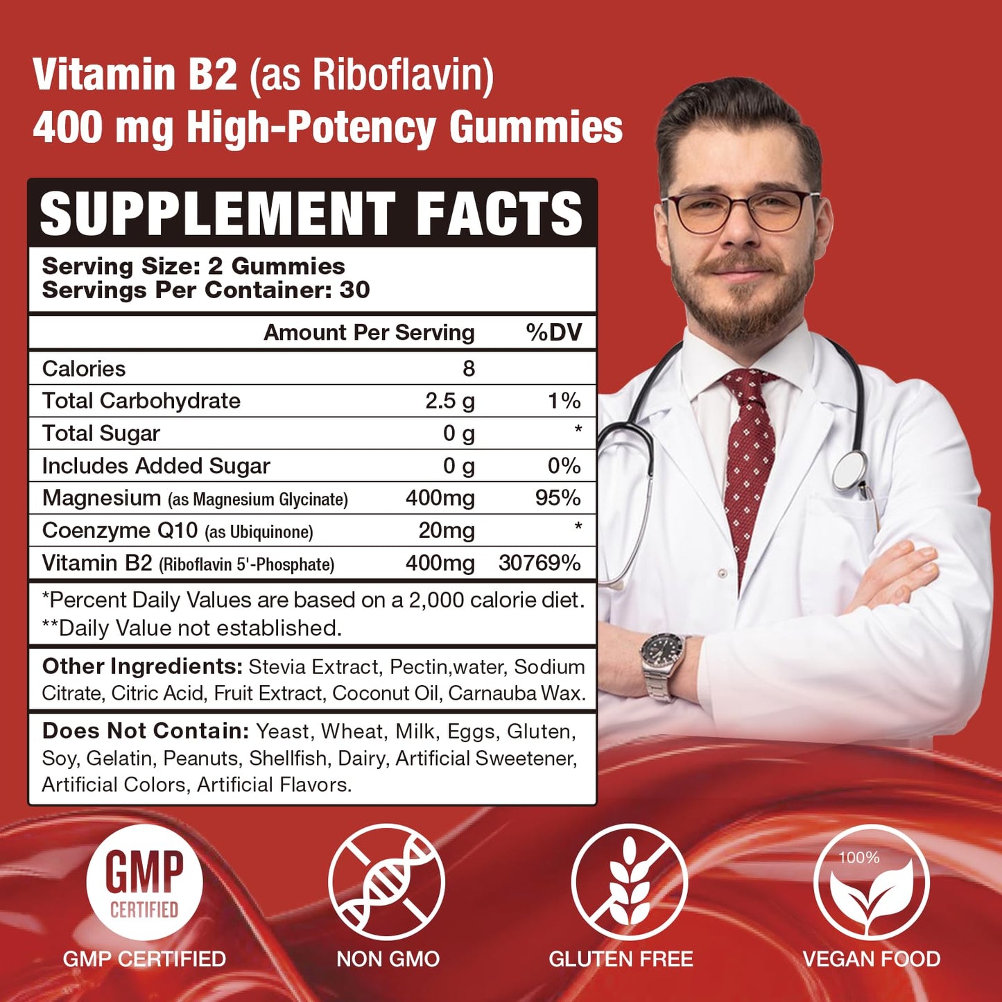 Suplemento de Vitamina B2 en gominolas para niños y adultos