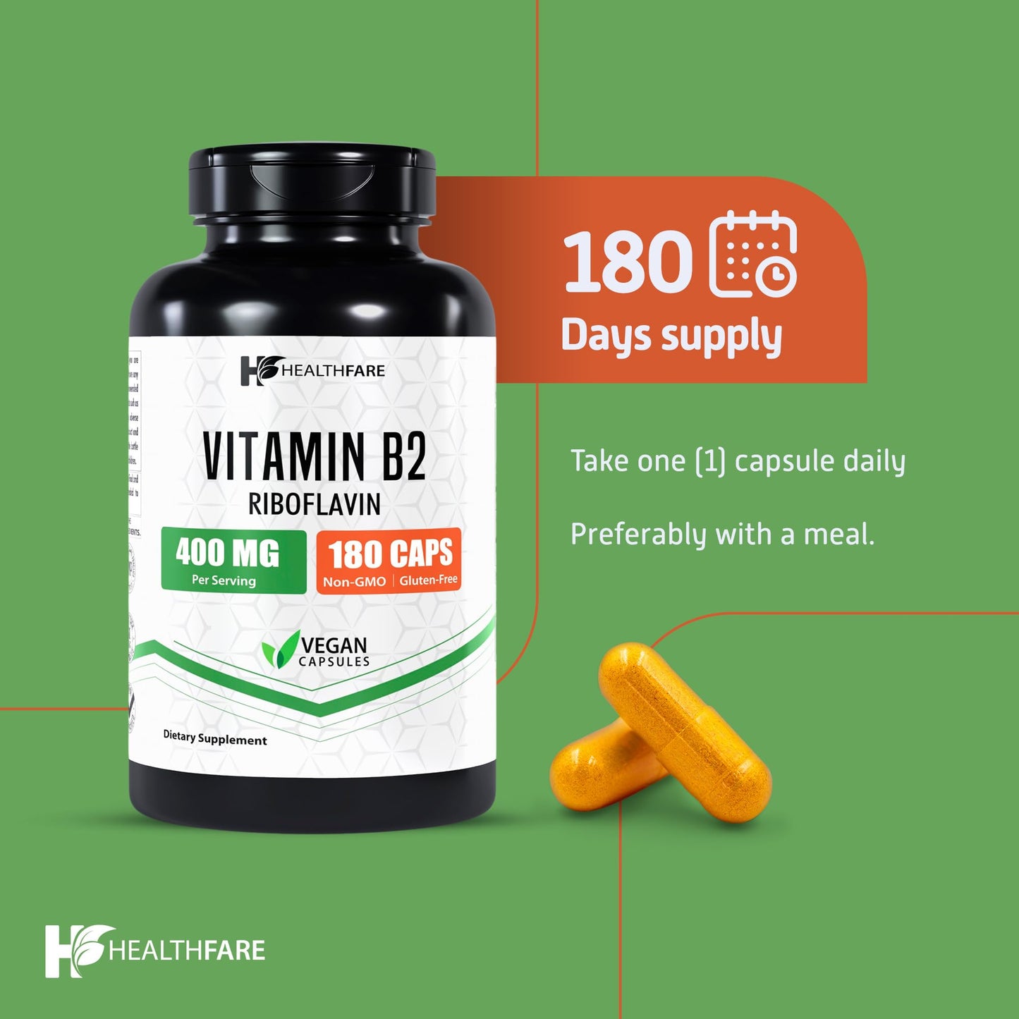 Suplemento vitamina B2 Healthfare alta calidad