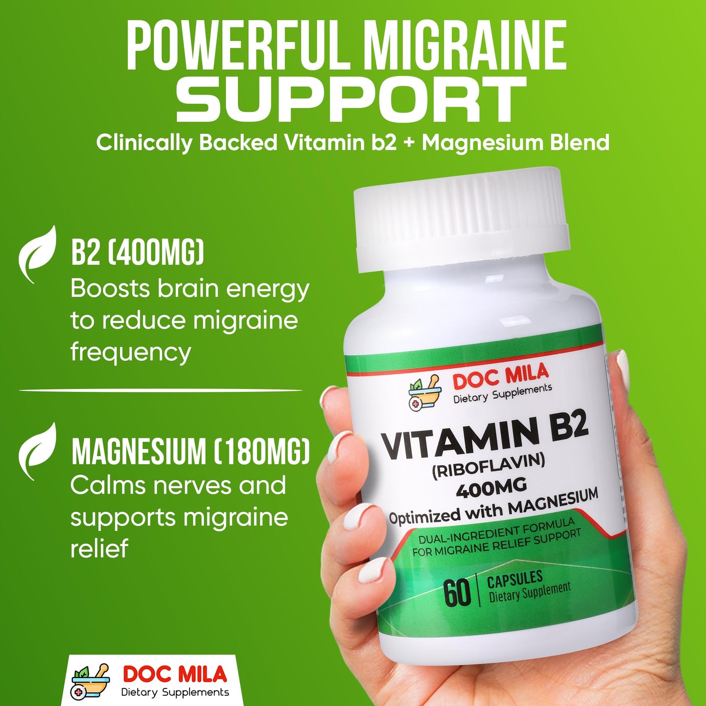 Suplemento vitamina b2 magnesio vegan sin aditivos migrañas