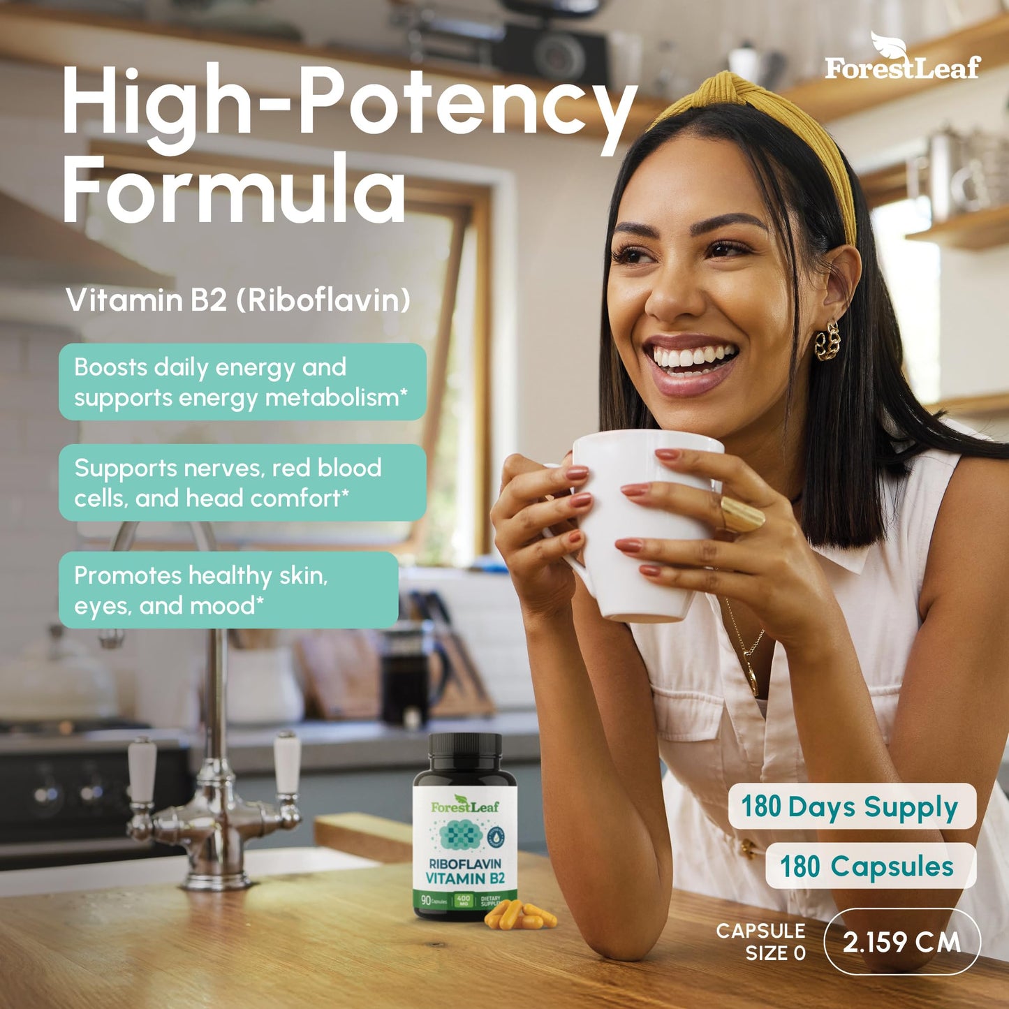 Suplemento Vitamina B2 Vegetal 400mg no OGM y sin gluten