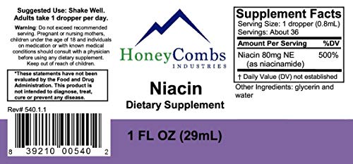Suplemento vitamina B3 líquido sin alcohol HoneyCombs