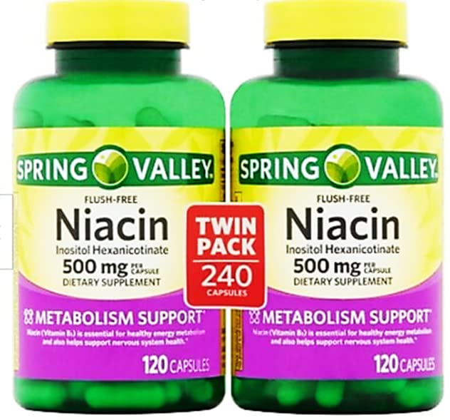 Suplemento vitamina B3 niacina sin enrojecimiento Spring Valley