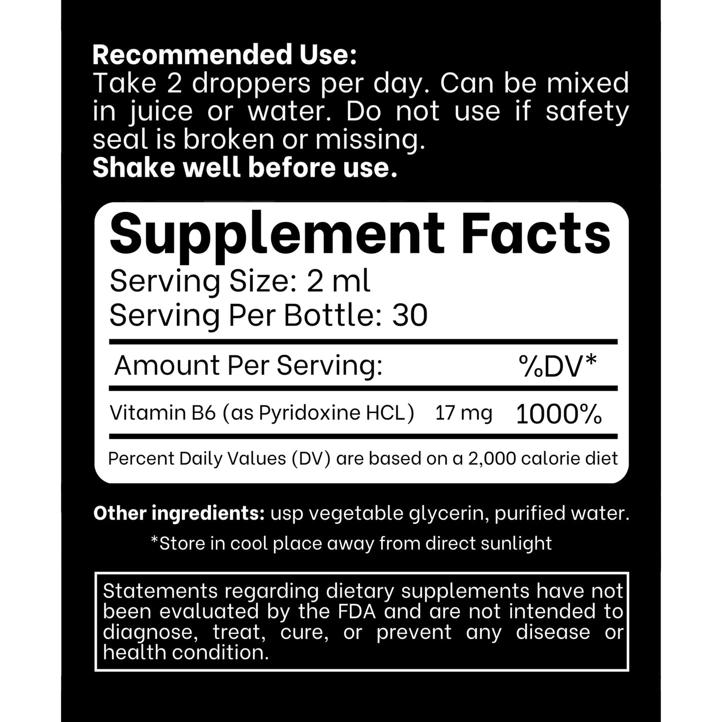 Suplemento vitamina B6 líquido apoyo sistema nervioso