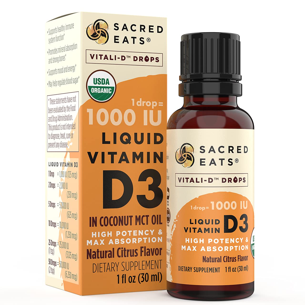 Suplemento de vitamina D líquida sin alérgenos y certificación kosher