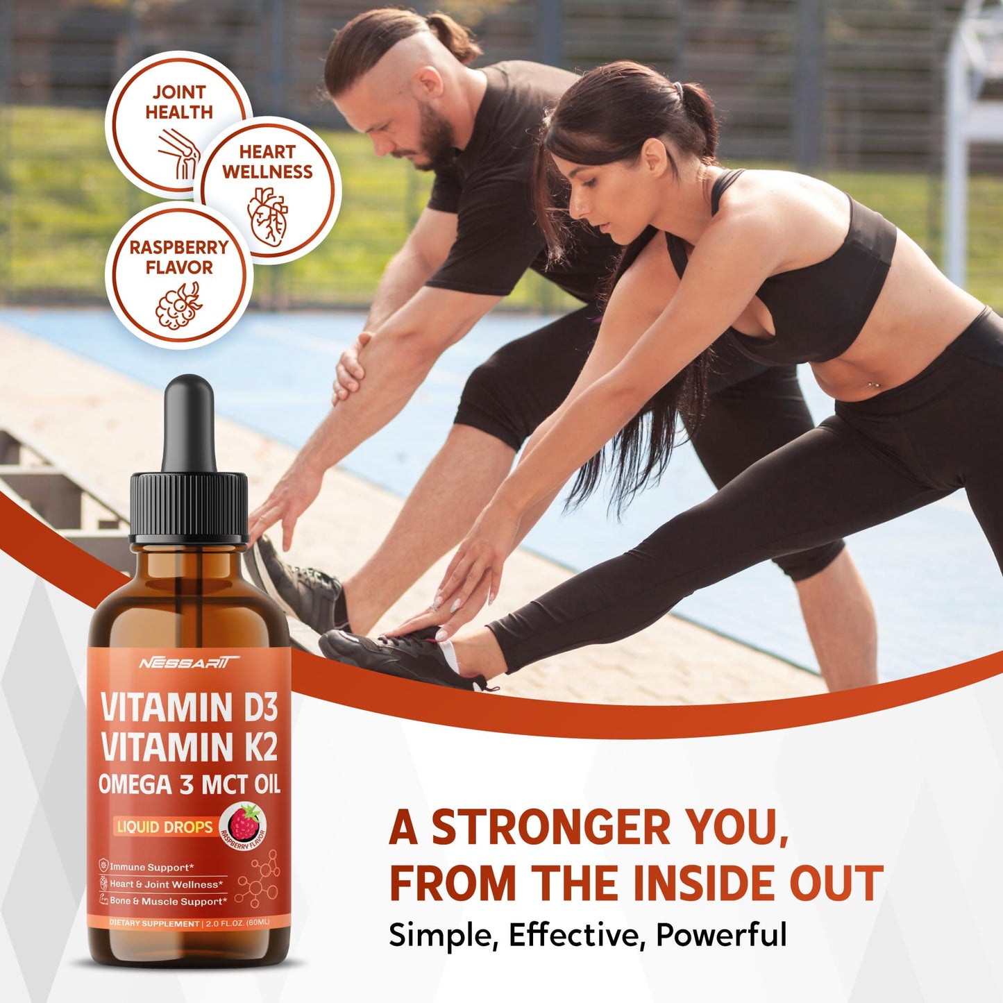 Suplemento Nessarit con vitamina D3 10,000 UI y vitamina K2