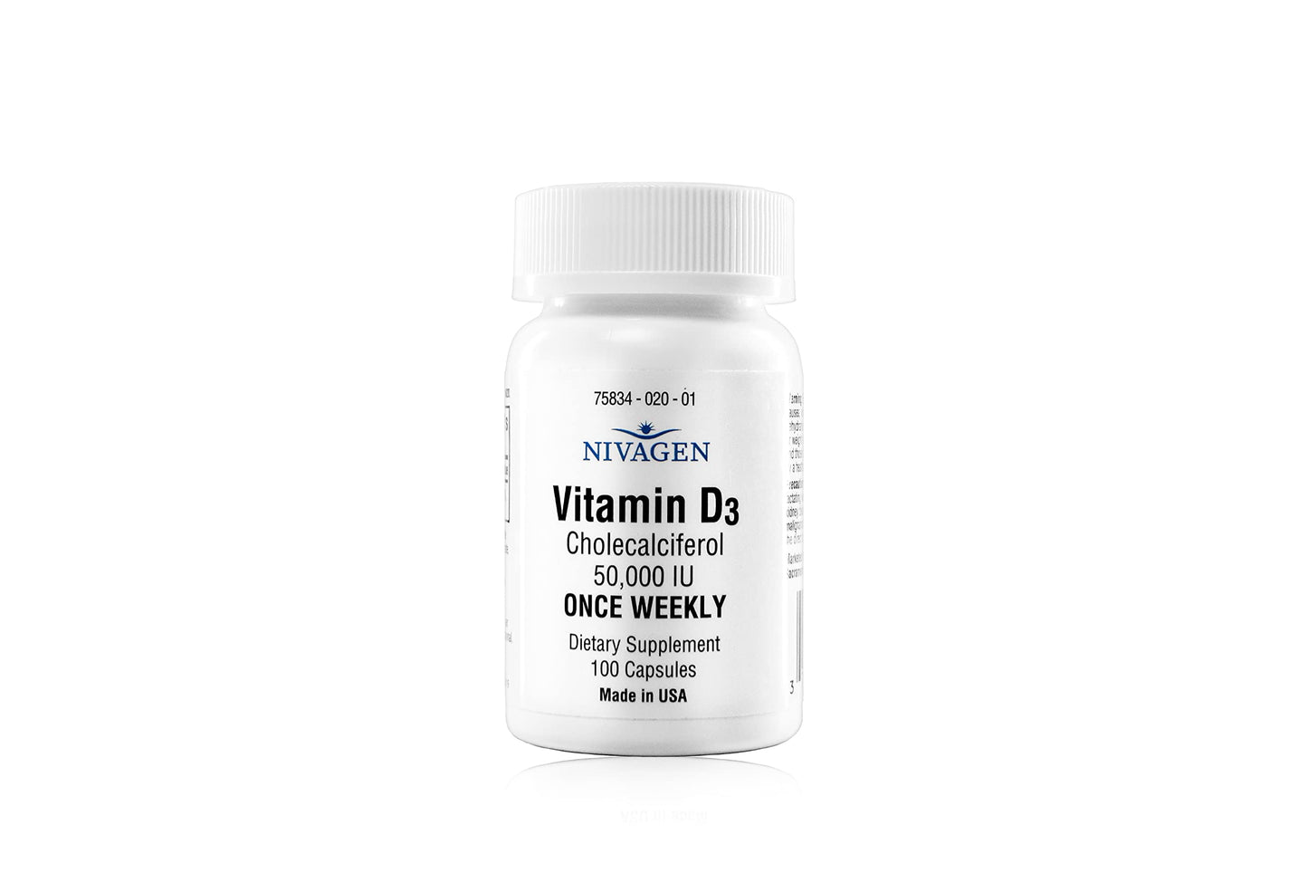 Suplemento Vitamina D3 50000 UI Nivagen vista alta