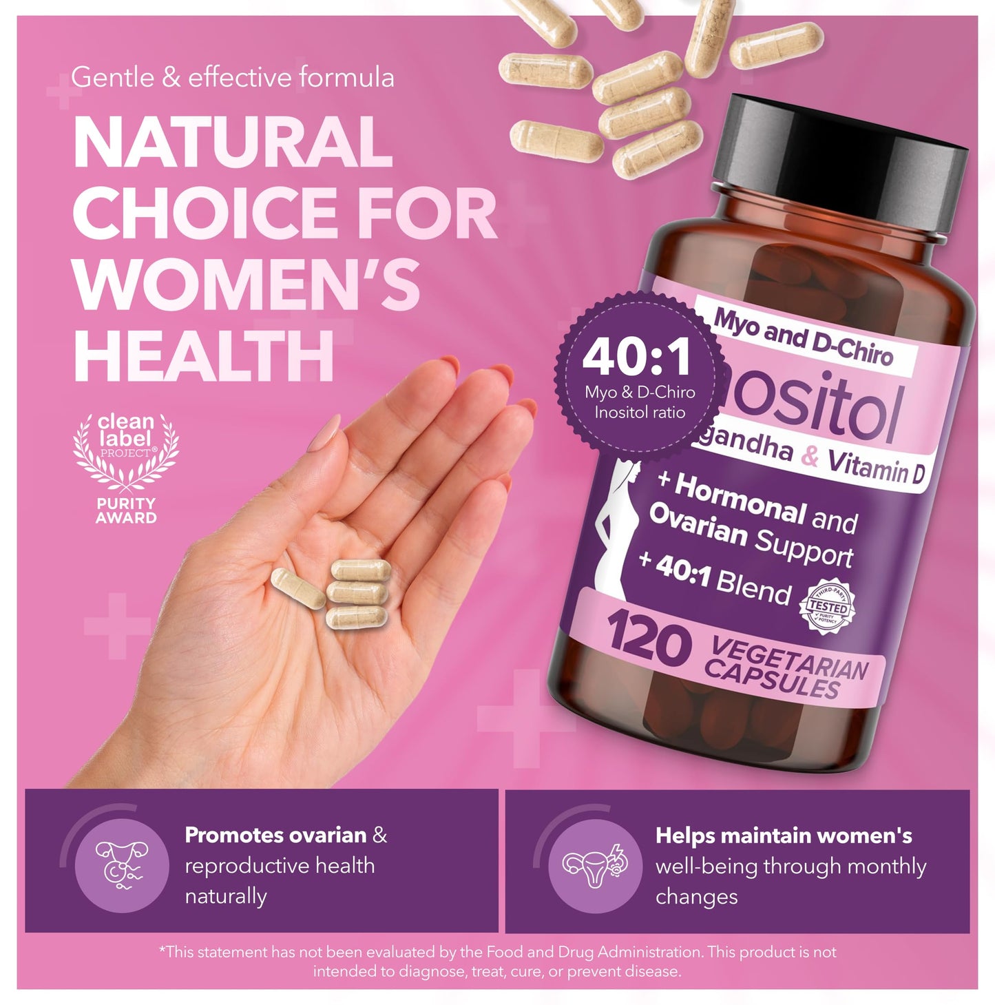 Suplemento vitamina d3 ashwagandha y inositol Intimate