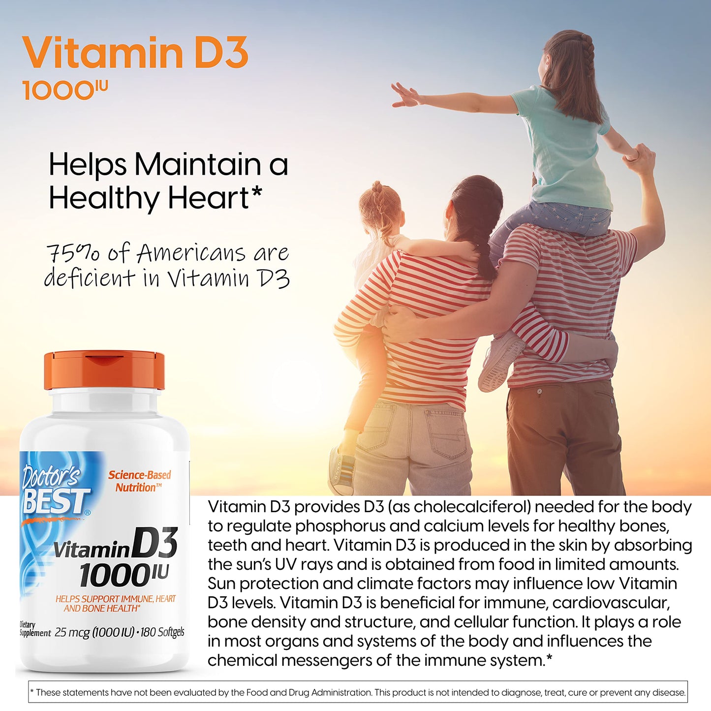 Suplemento Vitamina D3 Doctor's BEST presentación cápsulas gel suaves