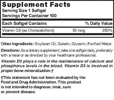 Suplemento Vitamina D3 Nature's Blend gotas suaves de 2000 UI