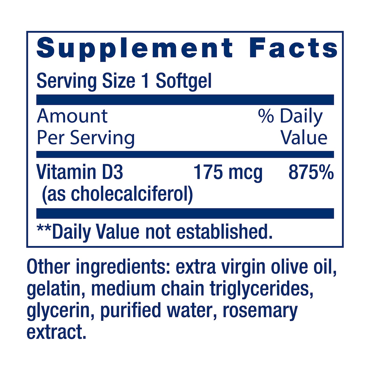 Suplemento Vitamina D3 para salud inmunológica y ósea