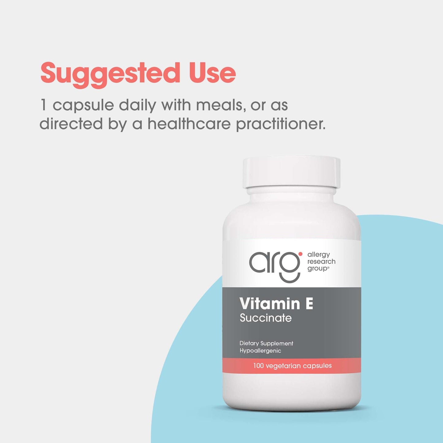 Suplemento vitamina E Allergy Research Group 400 UI azul