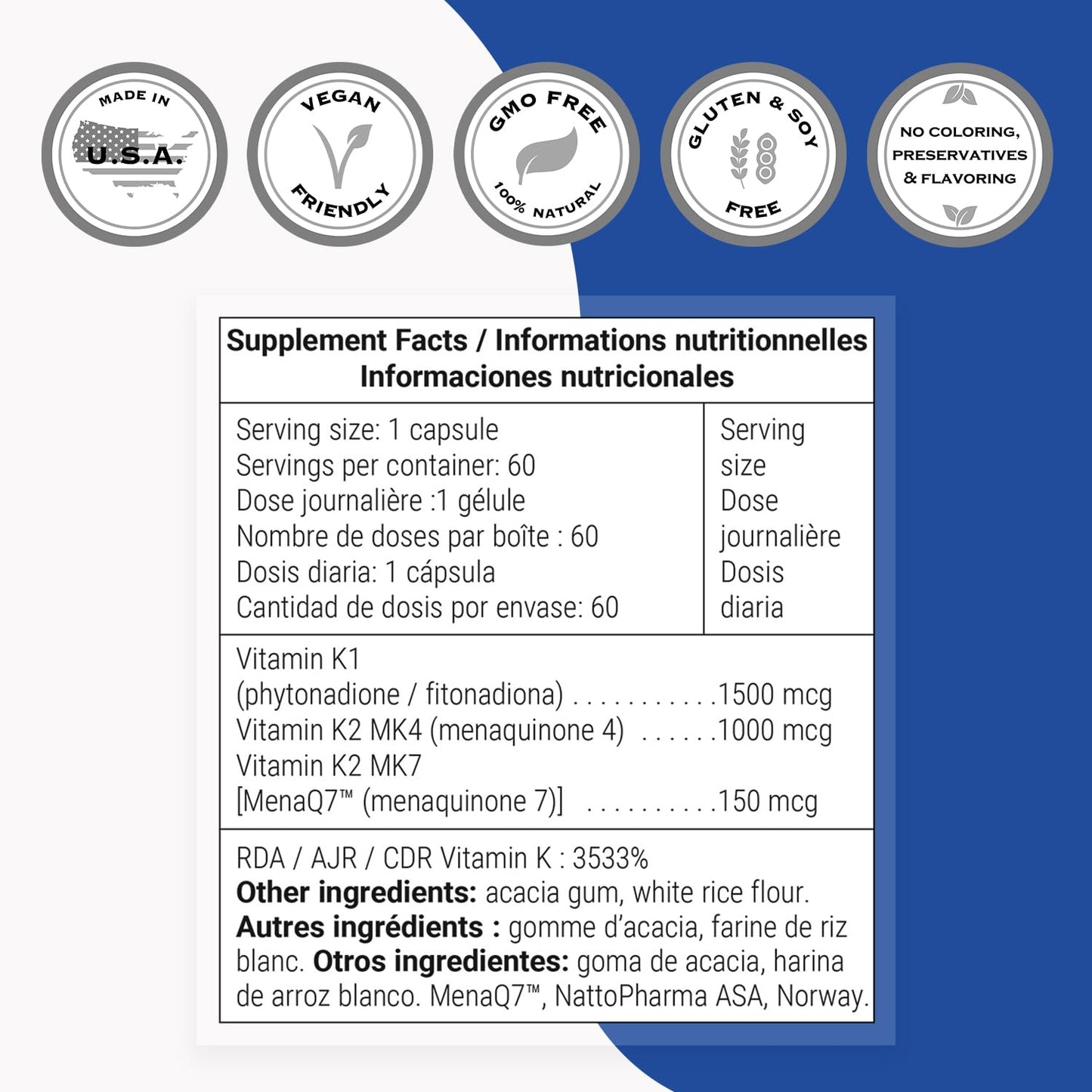 Suplemento vitamina K Supersmart cajas múltiples empaque