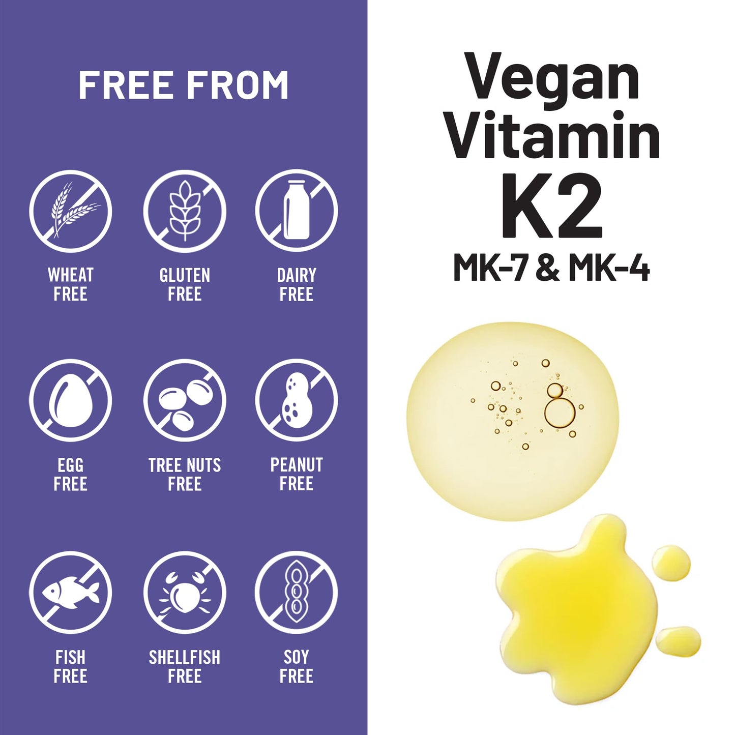 Suplemento Vitamina K2 MK-7 y MK-4 para huesos fuertes y corazón sano