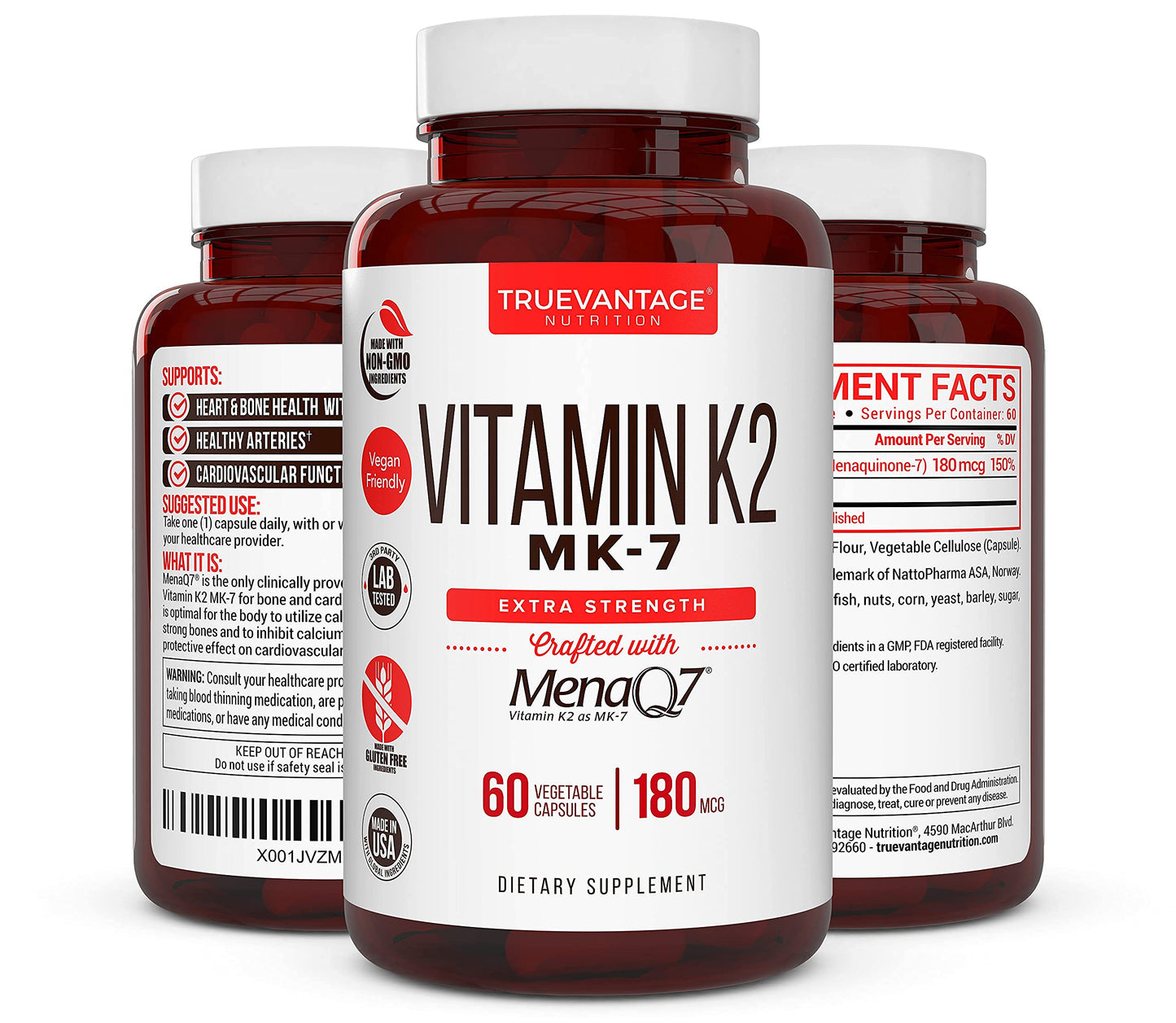 Suplemento de vitamina k2 mk-7 para salud ósea