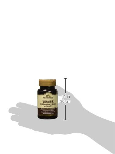 Suplemento Vitamina K2 MK7 con Vitamina D3 Windmill 60 tabletas