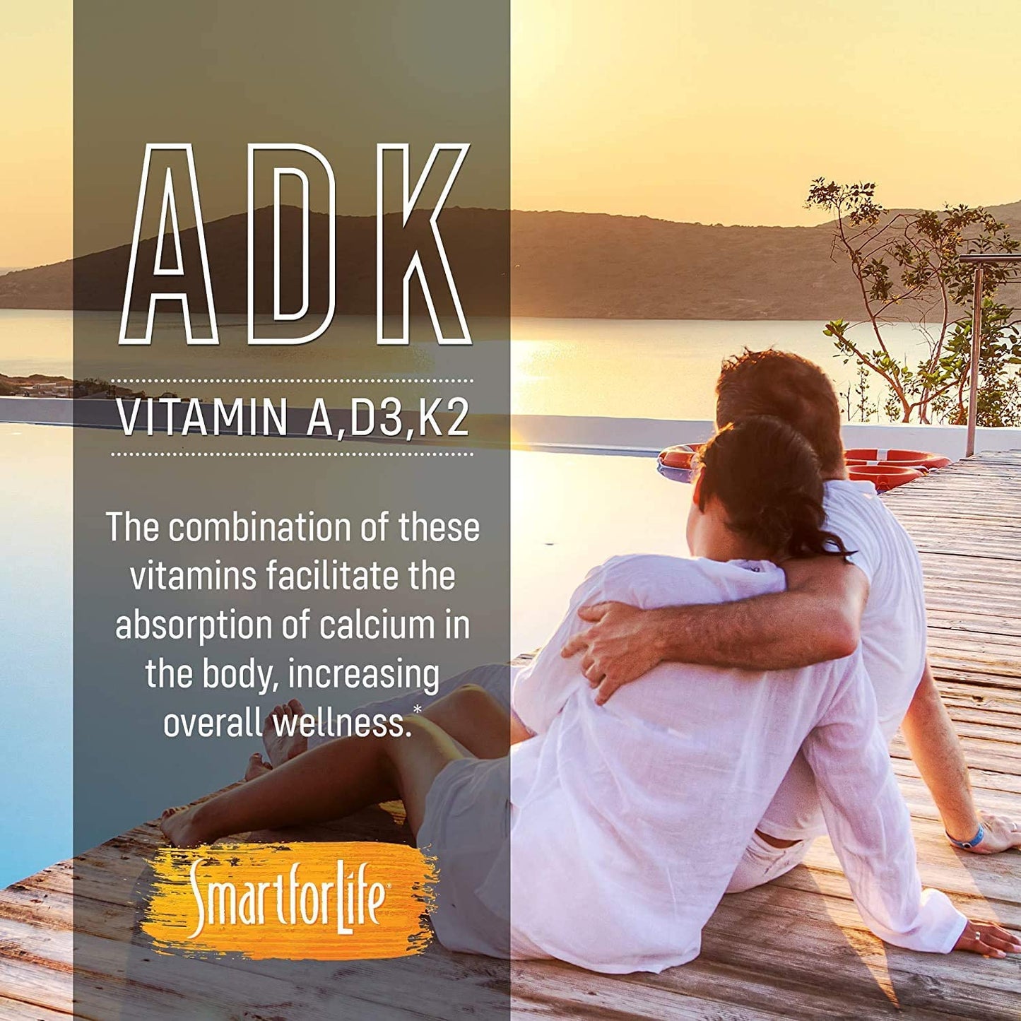 Suplemento vitaminas adk para huesos y corazón smart for life