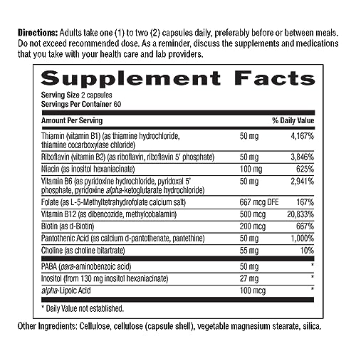 Suplemento vitaminas B para claridad mental y enfoque