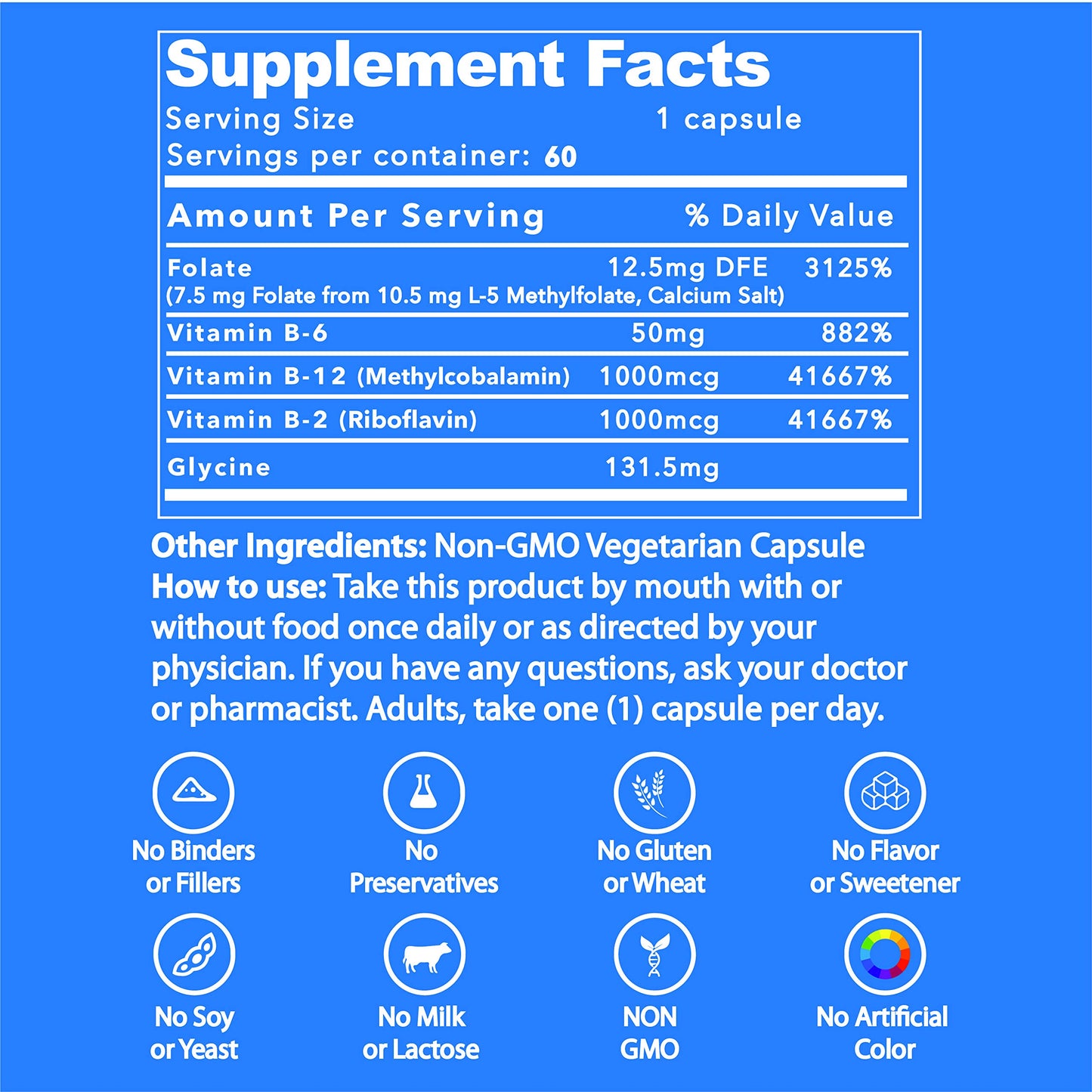 Suplemento vitaminas B sin OMG y sin gluten en cápsulas