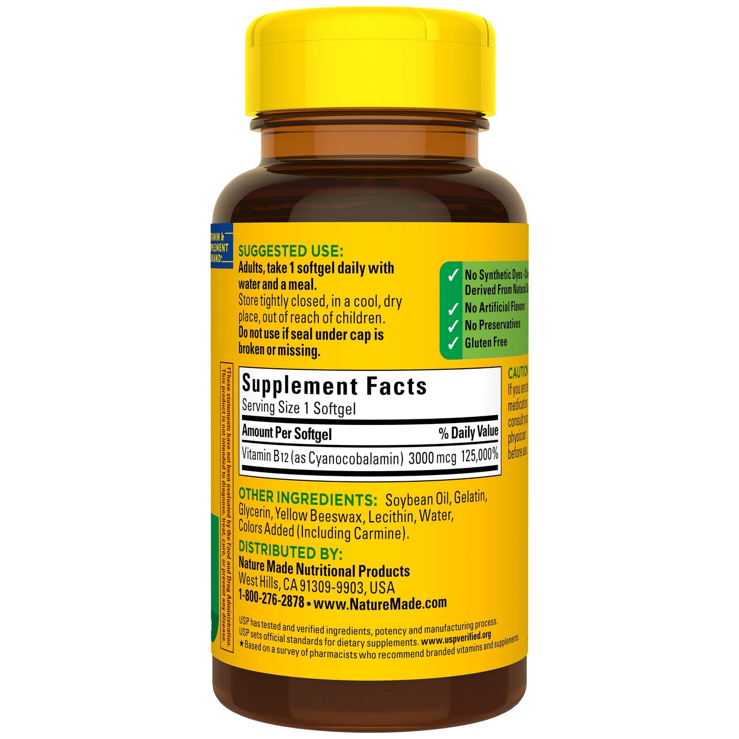 Suplemento vitaminas para energía y ánimo Nature Made B12