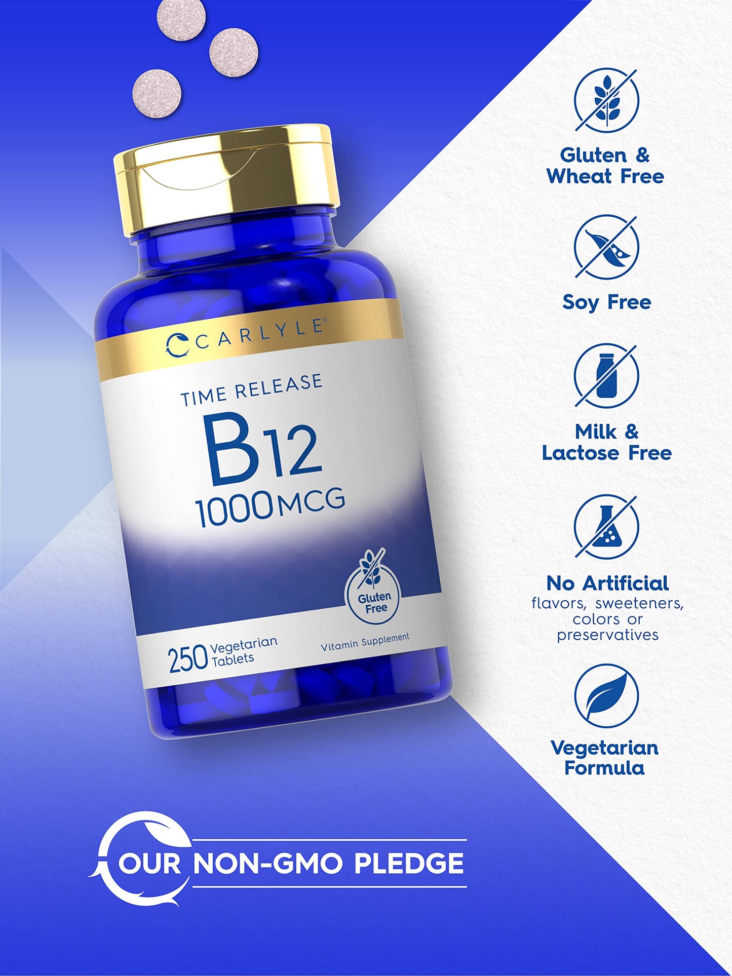 Suplemento vitamínico B12 1000 Carlyle liberación prolongada