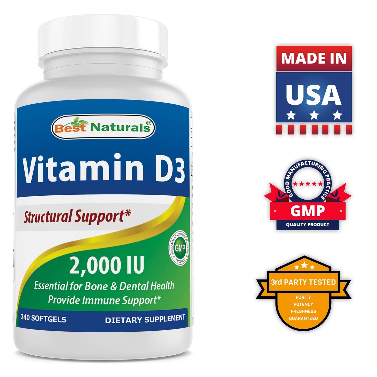 Suplemento vitaminico Best Naturals Inositol Vitamina D3