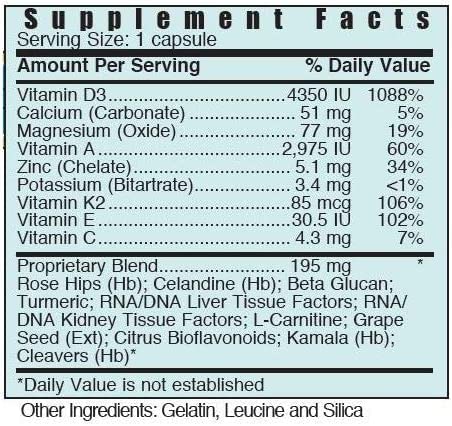 Suplemento vitamínico D3 con apoyo inmunológico y órganos