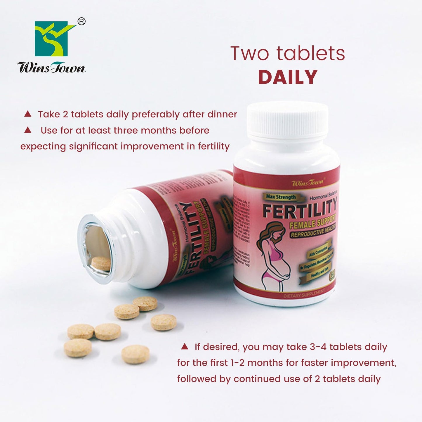 Suplemento vitamínico para fertilidad Wins Town paquete