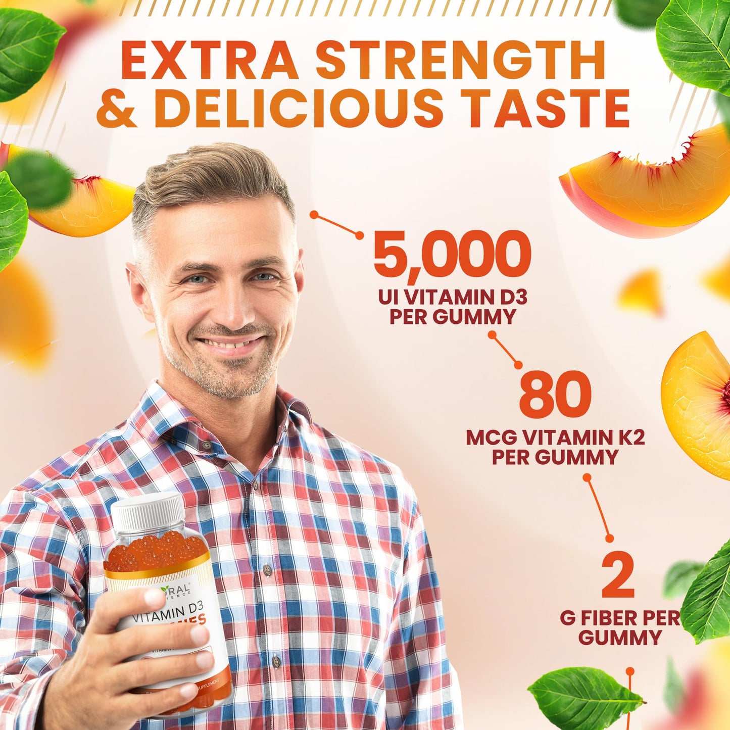 Suplemento vitamínico gomitas sin glucosa vitamina D3 K2