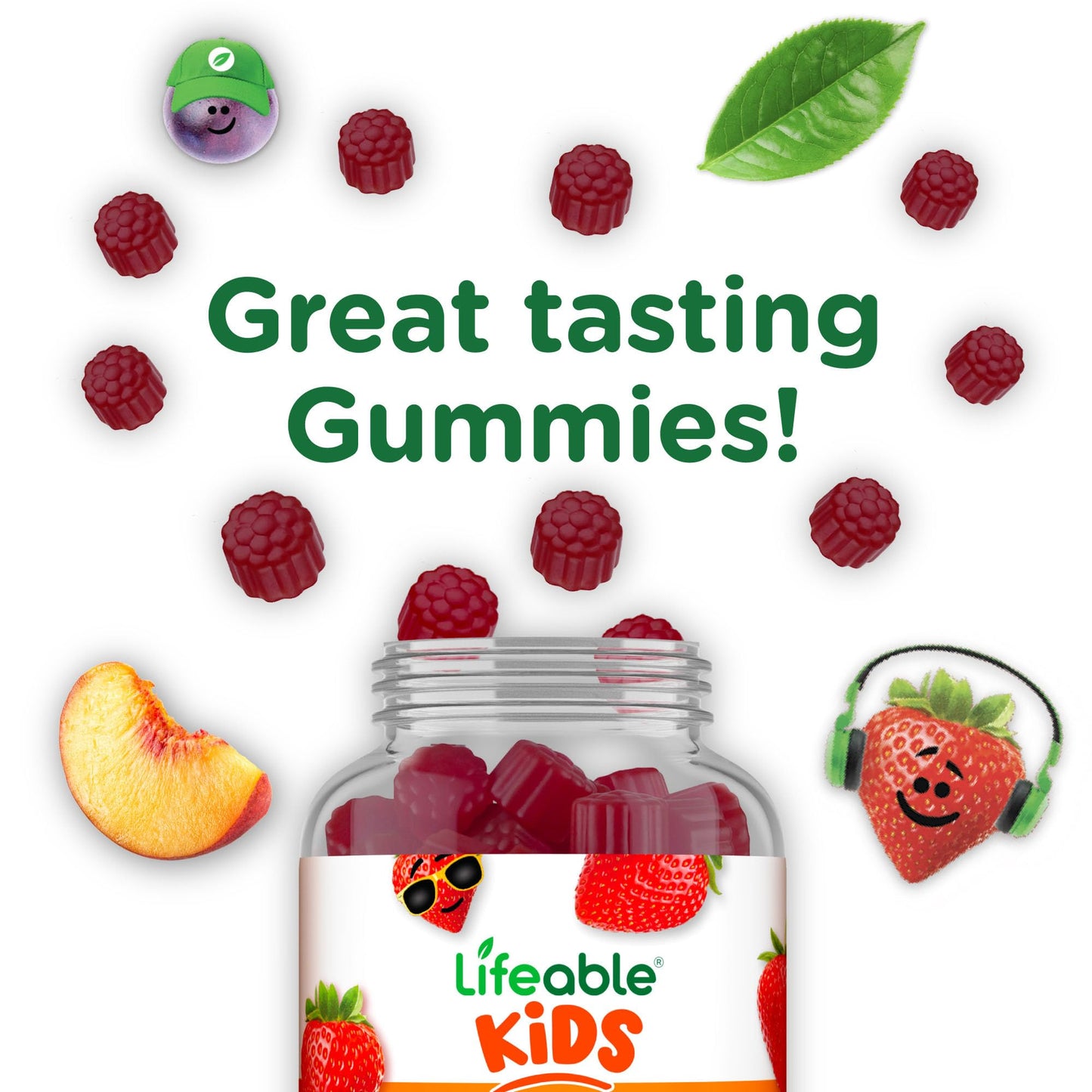 Suplemento vitamínico infantil Lifeable B6 con sabor a fresa