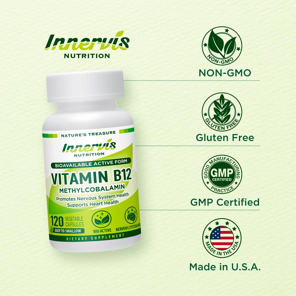 Suplemento vitamínico INNERVISNUTRITION B12 metilcobalamina no GMO
