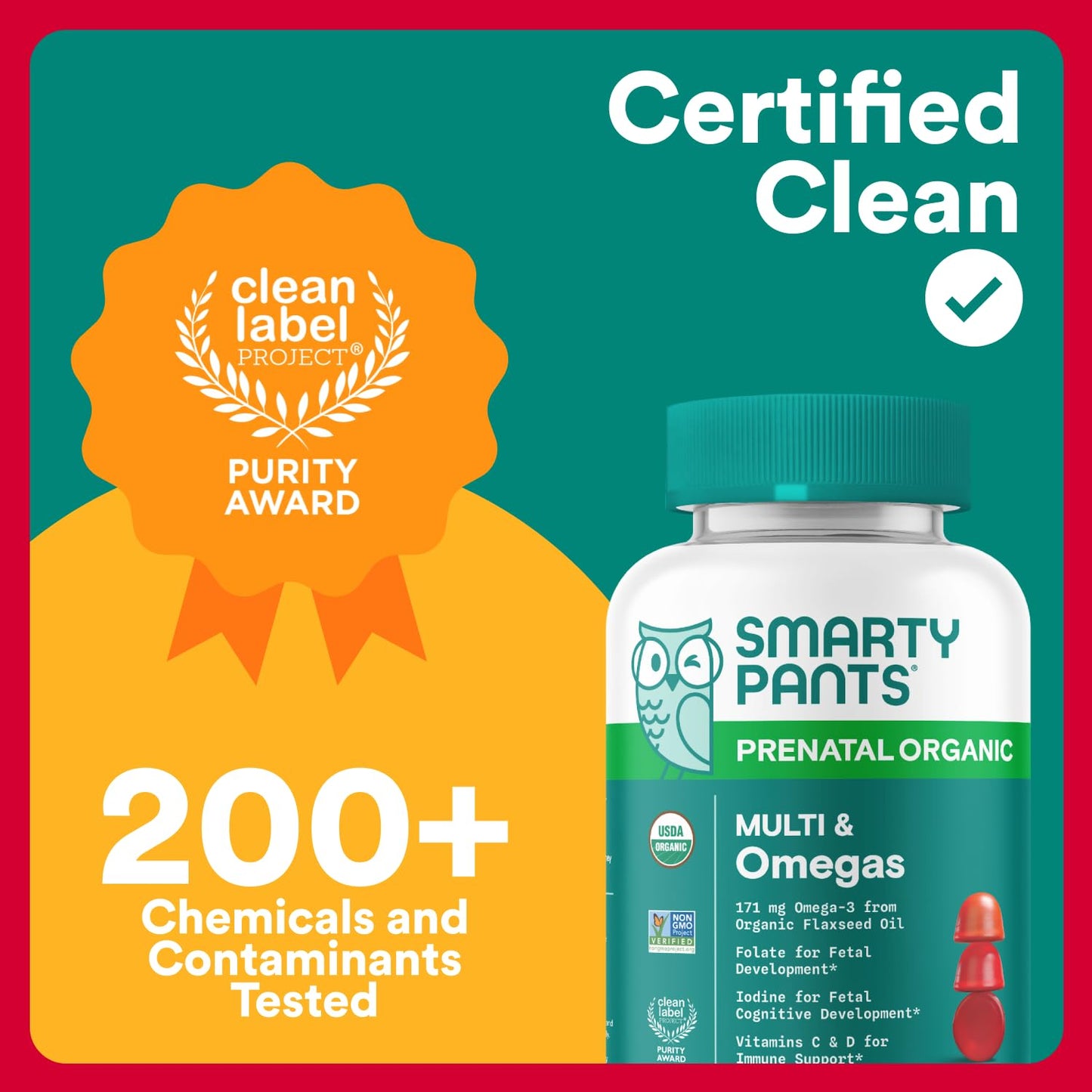 Suplemento vitamínico prenatal SmartyPants orgánico certificado