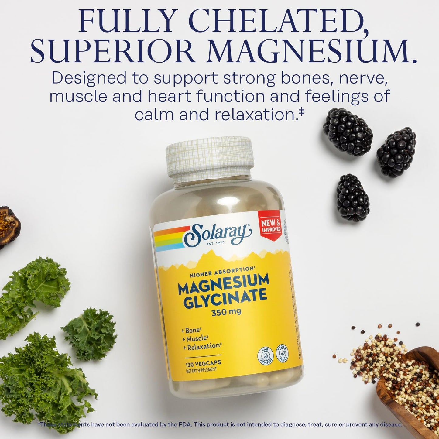 Suplemento vitaminico solaray para absorción calcio y soporte huesos