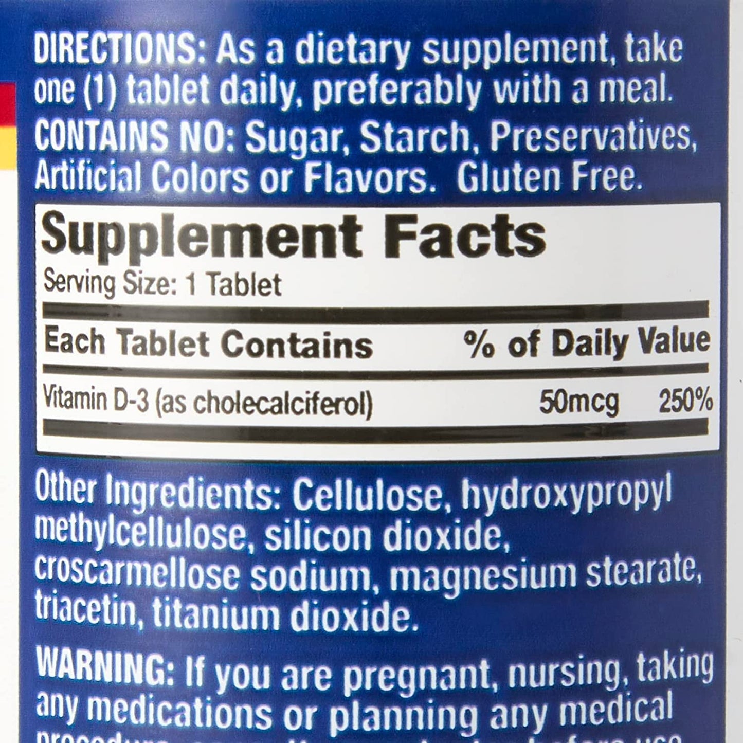 Suplemento vitamínico básico con vitamina D-3 2000 IU