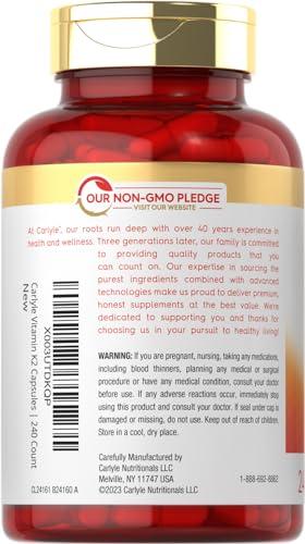Suplemento vitamínico de vitamina K2 sin gluten y sin GMO Carlyle