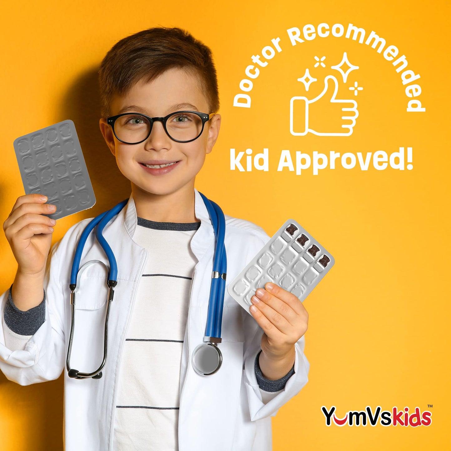 Suplemento vitamínico YUM-V en ositos masticables para niños