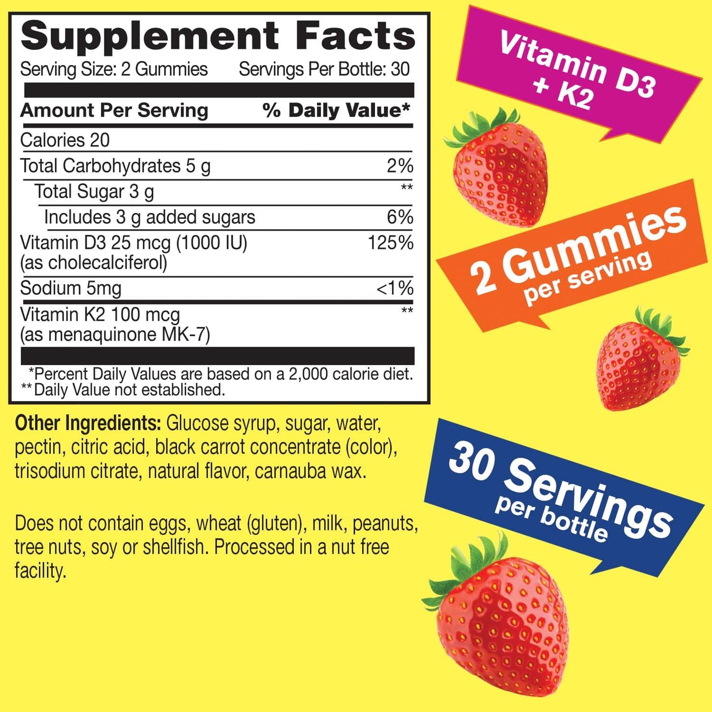 Suplemento WellYeah vitaminas C D3 K2 gominolas sabor fresas