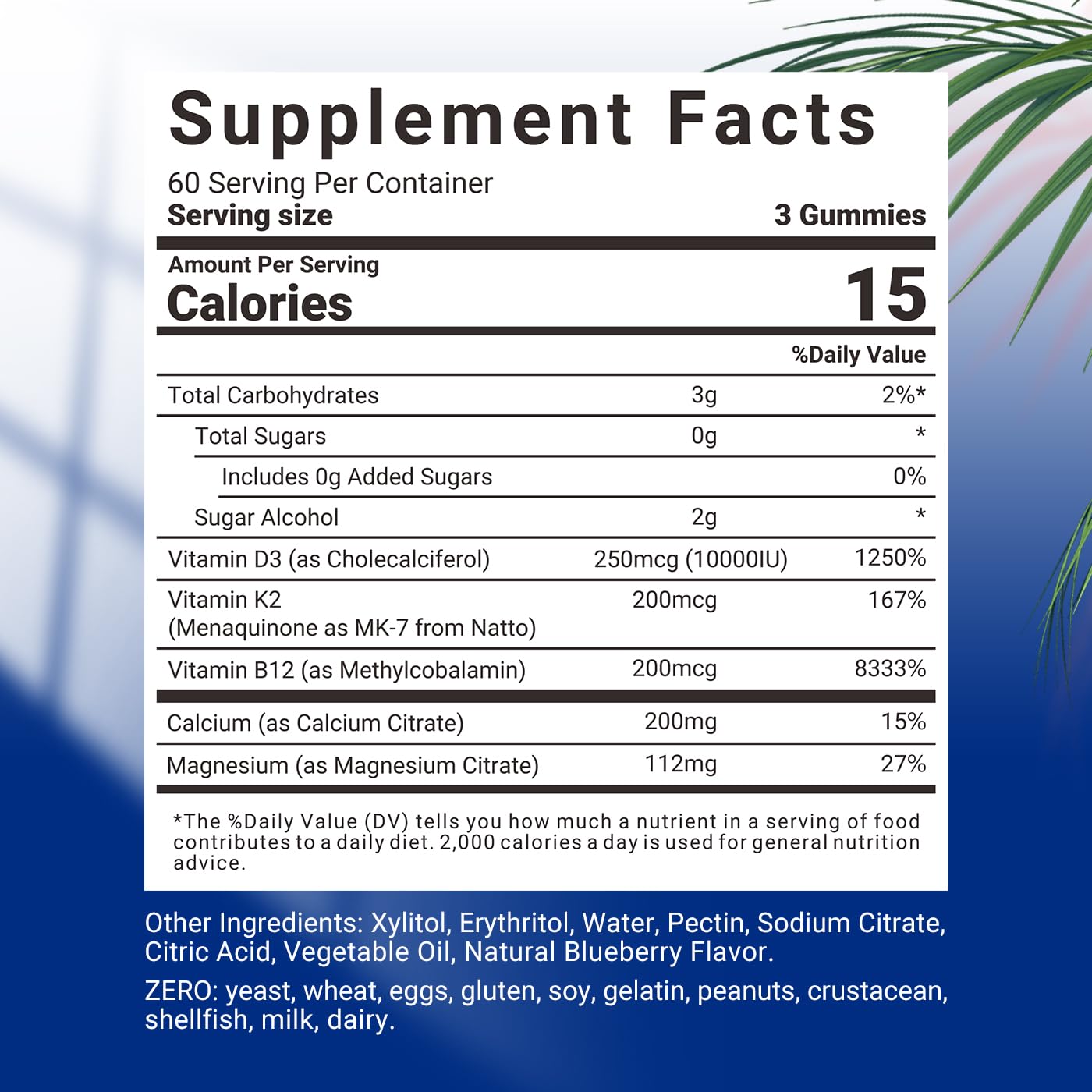 Suplemento Wiszeen con vitamina D3 K2 y B12 en gomitas