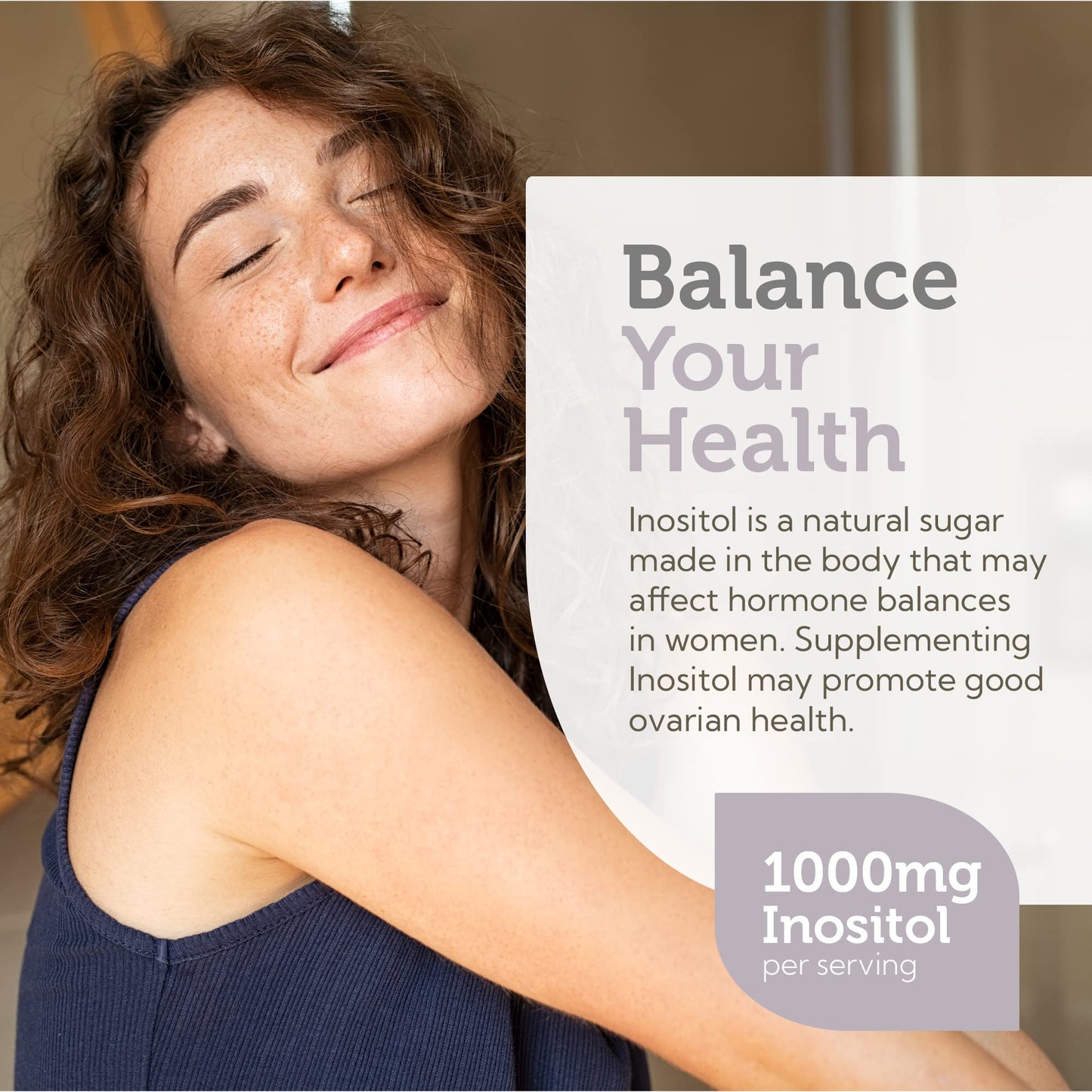Suplemento Zahler inositol mujer equilibrio hormonal y energía