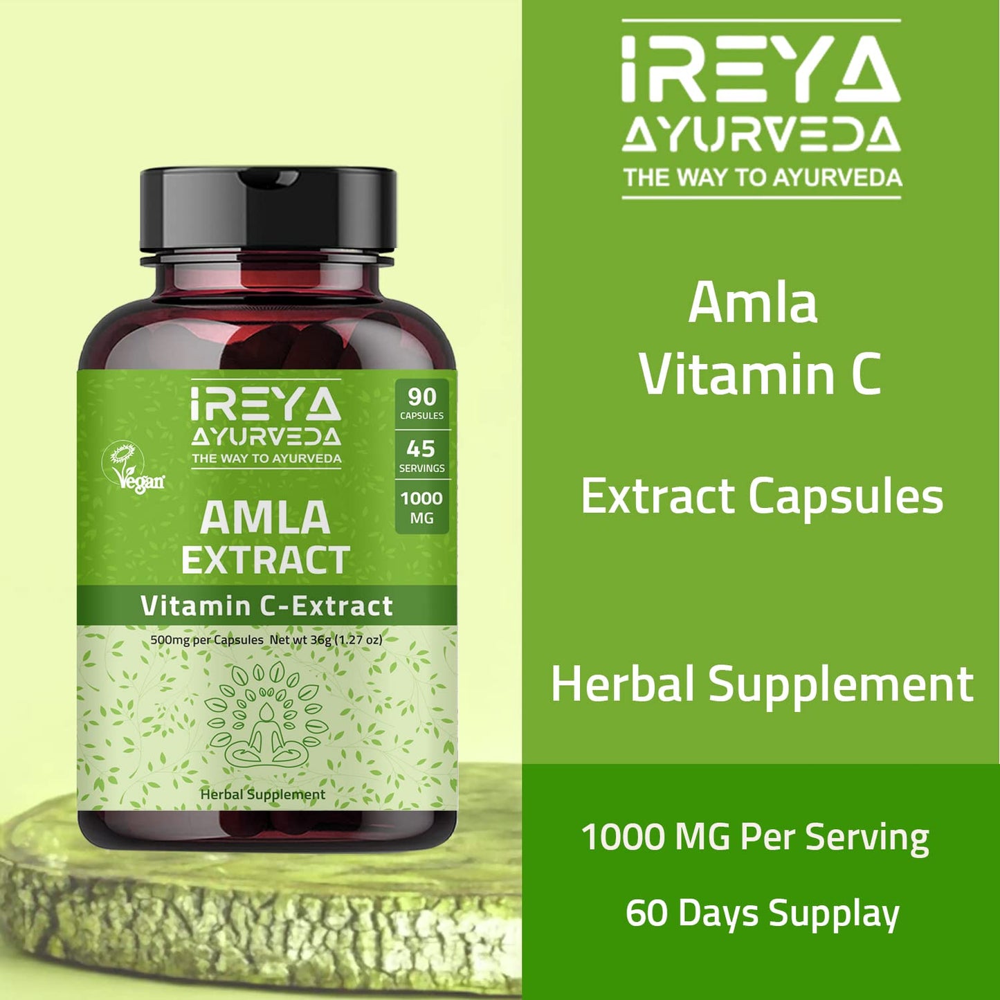 Suplementos ayurveda irey jamun amla cápsulas naturales